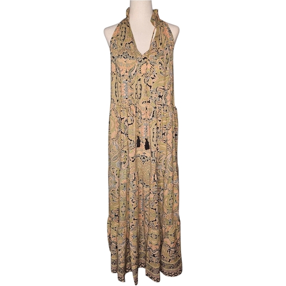 Boemo Anthropologie Paisley Tiered Maxi Dress - Picture 1 of 9